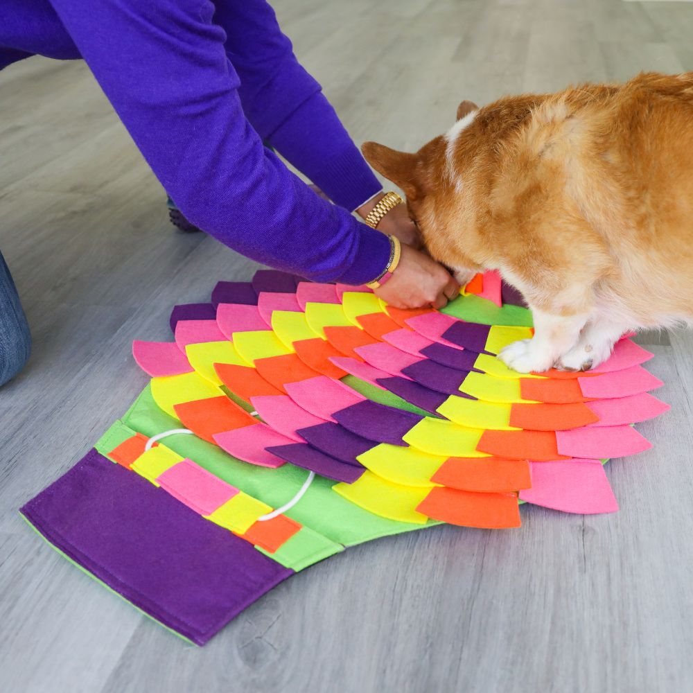 Tapete Rompecabezas Interactivo para Perros - Tropical Hot Air Balloon Snuffle Mat Puzzle Pad de Petique®