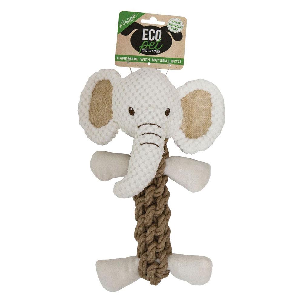 Juguete Ecológico Tipo Plush con Cuerda de Cáñamo - Tough Elephant de Petique®
