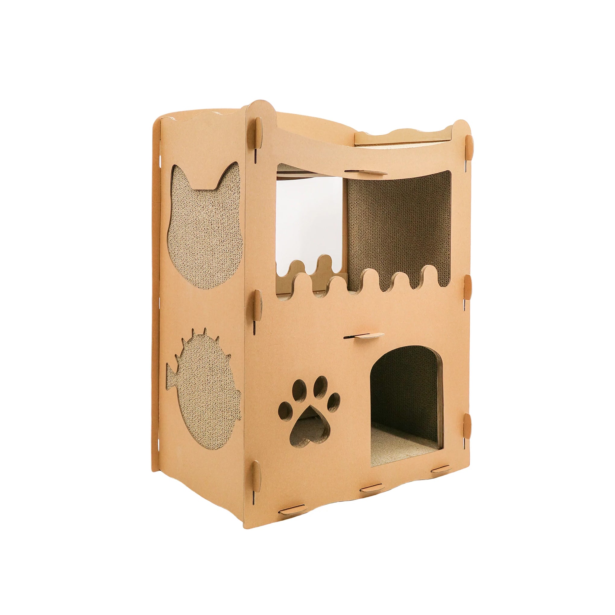Casa con Rascadores de Cartón Biodegradable para Gatos - Feline Penthouse de Petique®
